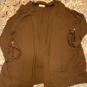 Brown Cardigan with Buttoned Sleeves